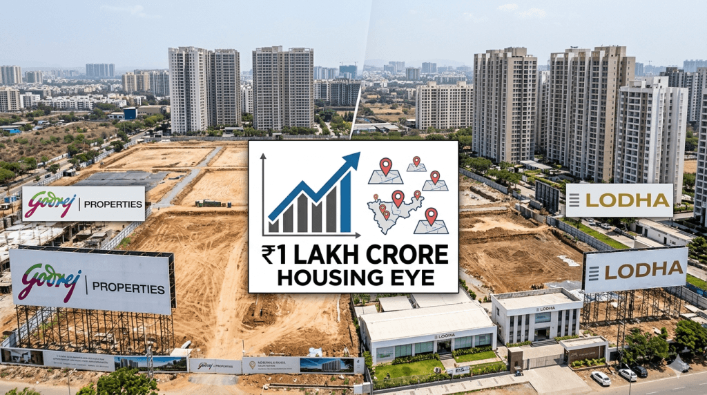 godrej-lodha-acquire-25-land-parcels-eye-₹1-lakh-crore-housing Godrej, Lodha Acquire 25+ Land Parcels