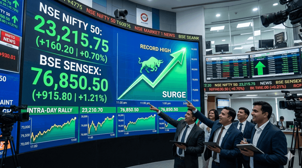 nifty-50-surges-past-23200-as-sensex-rallies-900-points nifty 50 and sensex